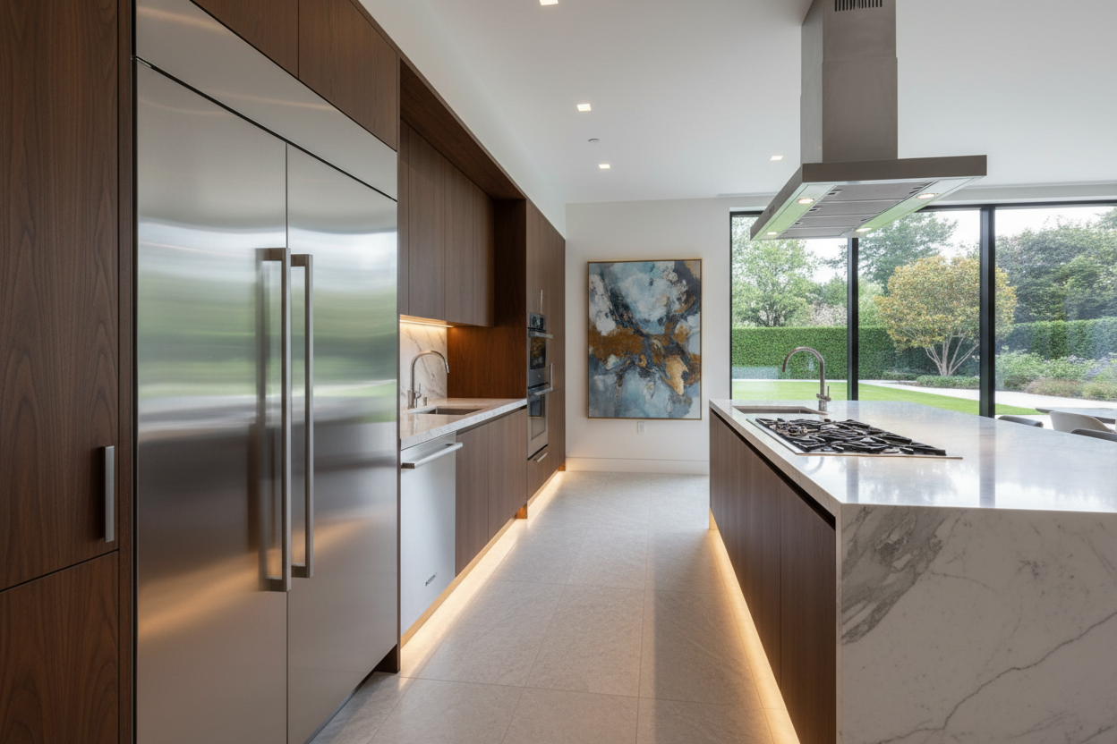 Premium household appliance suite in a luxury home